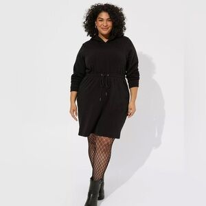 Torrid Mini Fleece Hoodie Sweatshirt dress black size: 2X